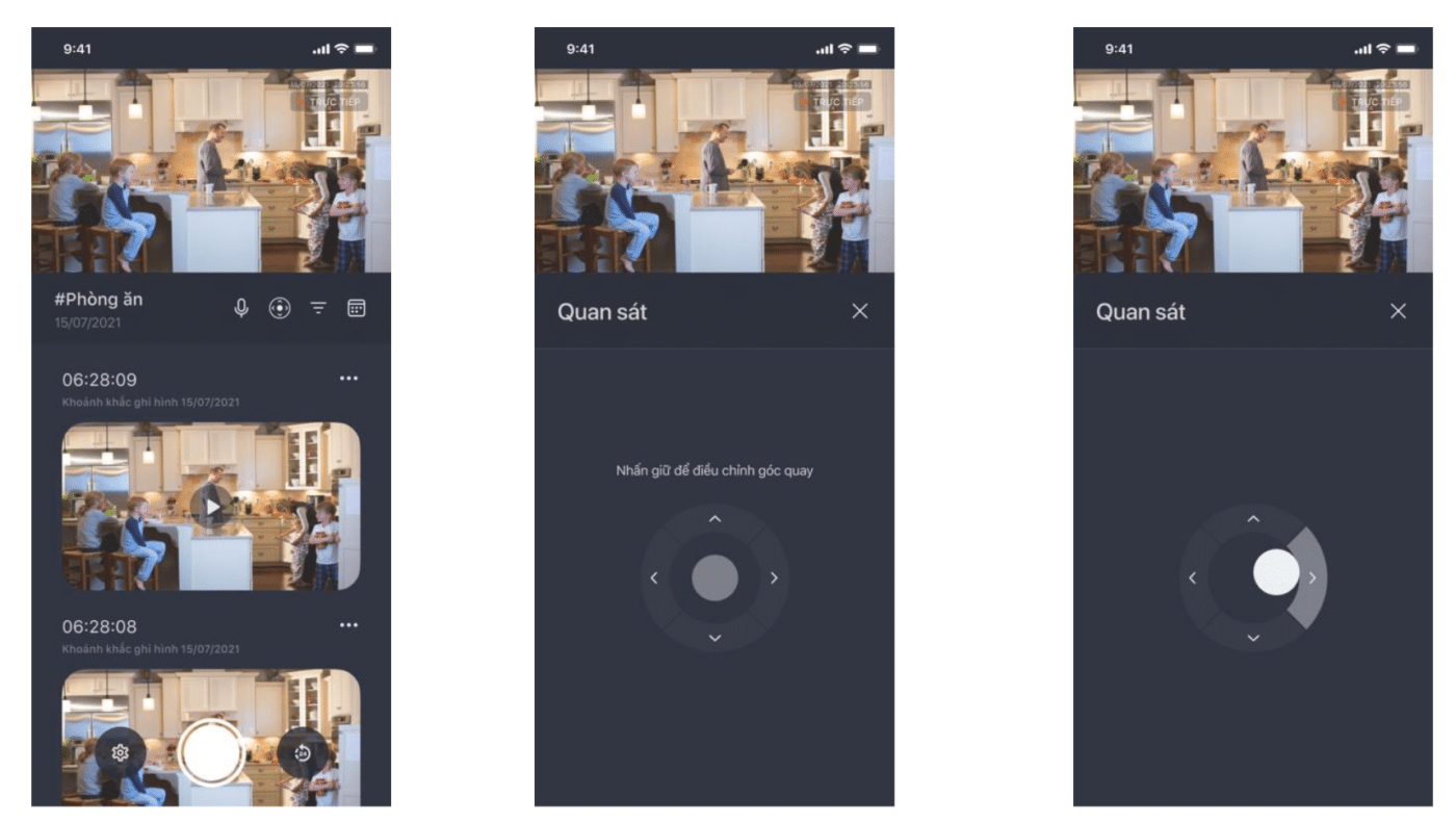 tính năng xoay của camera play
